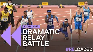 Dramatic relay handoffs in Doha | Men's 4x100m relay heats Doha 2019