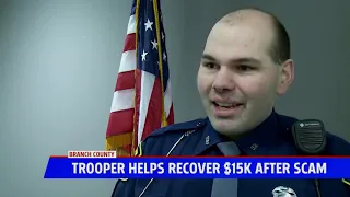 MSP Trooper stops scam and helps woman get $15,000 back.