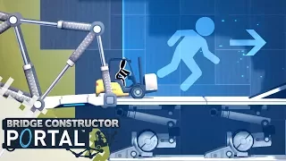 BRIDGE CONSTRUCTOR PORTAL - Level 16 to 20! (Gameplay)