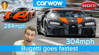 304mph in a Bugatti Chiron - see how it destroys the Koenigsegg Agera RS!