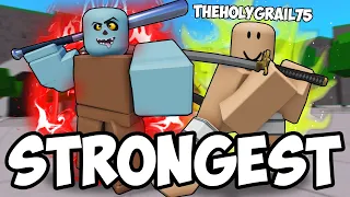 Becoming the STRONGEST with THE HOLY GRAIL 75 in Roblox The Strongest Battlegrounds