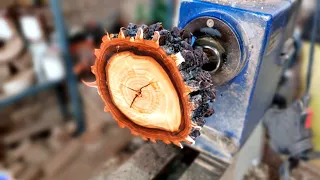 Woodturning - Making a wooden container with a lid in the simplest way