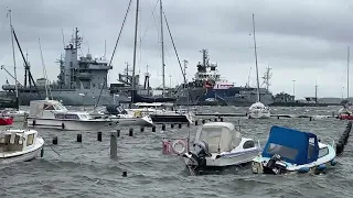 Sporthafen Kiel-Wik Hochwasser und Sturmflut 20.10.2023 Freitagmittag