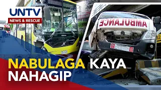 1 sugatan sa banggaan ng bus at ambulansya sa EDSA Busway; insidente, nahagip sa CCTV