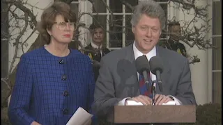 Pres. Clinton's News Conference w/ AG Reno & VP Gore (1993)