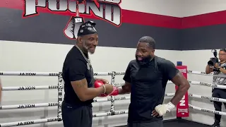 BLAIR COBBS CRASHES ADRIEN BRONER MEDIA WORKOUT | BRONER RING WORKOUT HIGHLIGHTS #bronercobbs