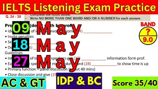 27 APRIL, 04 MAY & 09 MAY 2024 IELTS LISTENING PRACTICE TEST 2024 WITH ANSWERS | IDP & BC