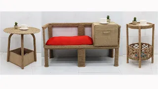 Amazing Reuse Waste Material into Storage Furniture, Jute Craft Ideas