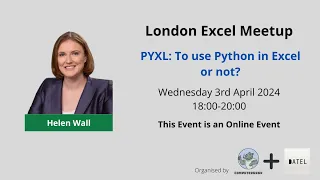 PYXL: To use Python in Excel or not? | Helen Wall