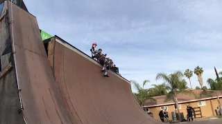 6 year old girl drops in on huge skateboard ramp!