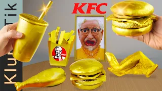 Eating GOLDEN KFC 🍔Kluna Tik compilation with Tom cat! ASMR MUKBANG no talking