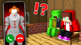 Scary Pennywise Calls JJ and Mikey at Night ? - Minecraft Maizen