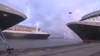 Queen Elizabeth and Queen Victoria play 'Happy Birthday' to Queen Mary 2