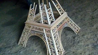 DARI BAMBU!! Cara buat  menara eiffel dari bambu dan barang bekas lainnya