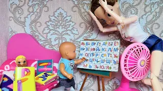 THE WHOLE ALPHABET WON'T FIT INTO ME (Katya and Max are a funny family! Funny dolls TV series Barbie