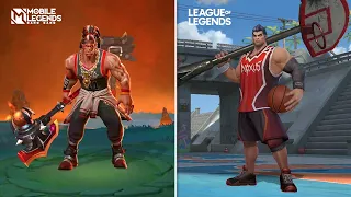 Mobile Legends vs LoL Wild Rift - Skins Comparison 2022 | GOD OF MLBB