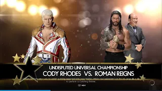 WWE 2K22 Gameplay Cody Rhodes vs Roman Reigns Undisputed Universal Championship WrestleMania 39