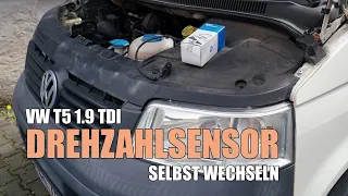 VW T5 1.9 TDI startet nicht - Drehzahlgeber Drehzahlsensor Kurbelwellensensor austauschen erneuern