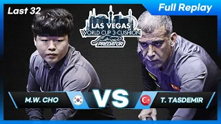 Last 32 - Myung Woo CHO vs Tayfun TASDEMIR (Las Vegas World Cup 3-Cushion 2022)