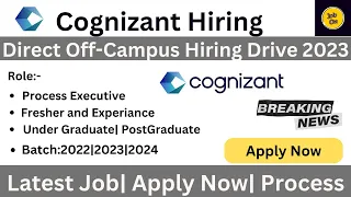 Cognizant Off-Campus Drive Hiring 2023|2022|2024- BATCH|Apply Latest job Fresher and Experience.