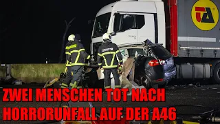 Horrorcrash auf der A46 in Wuppertal: Zwei Menschen tot nach Unfall an Raststätte | 11.12.2022