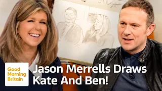 Celebrity Portrait Artist Winner Jason Merrells Sketches Kate Garraway and Ben Shephard