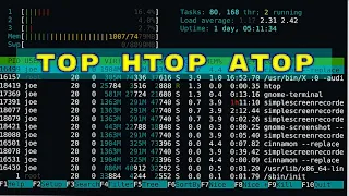 top, htop, atop - утилиты вывода списока процессов в реальном времени