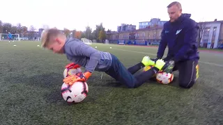 Vyacheslav Malafeev. Training with his son