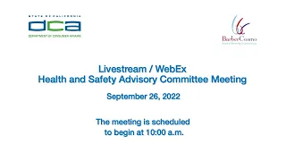 BBC- Health and Safety Committee Meeting September 26, 2022