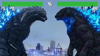 Titanus Godzilla (2024) vs Godzilla Ultima With Healthbars in Kaiju Arisen 5.0