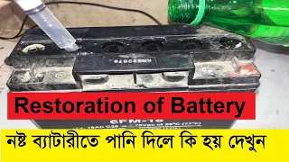 Restoration of battery. Lead Lead Acid Cell Battery Repair. ব্যাটারীতে পানি দিলে কি হয়