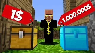 СУНДУК ЗА 1$ ПРОТИВ АЛМАЗНЫЙ СУНДУК ЗА 1000000$ В МАЙНКРАФТ ЛОВУШКА MINECRAFT ЖИТЕЛЬ ПРОДАВЕЦ