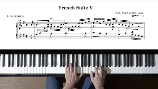 Bach French Suite No.5 "Allemande" P. Barton, FEURICH 218 piano