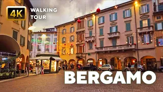 Bergamo City Center – 4K Walk in Winter