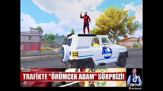 TRAFİKTE ÖRÜMCEK ADAM GÖRÜNDÜ😱😨