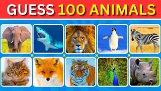 Guess 100 Animals in 3 Seconds || Easy, Medium, Hard, Impossible (Animal Quiz)✅ ||