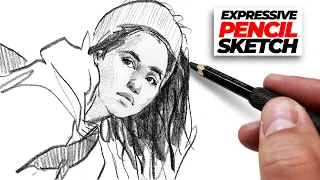 Expressive Pencil Drawing | Sketching a girl (Time Lapse)