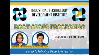 DOST ITDI Webinar on Root Crops Processing