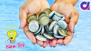 How to make cool craft from waste metal bottle caps | Best Out of waste | Artkala 458