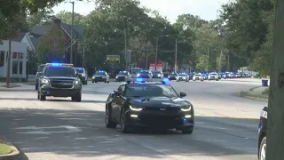 Deputy Jacob Eric Salrin's body receives honor procession to funeral home