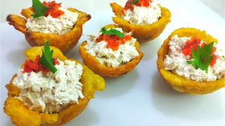 CANASTAS DE PLATANO VERDE | TOSTONES RELLENOS SIN TOSTONERAS