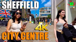 Sheffield City Centre 2023 Walking Tour 4K 60fps #Sheffield #UK