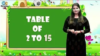 Table of 2 to 15 | Multipplication Table 2 to 15 | Elearning studio