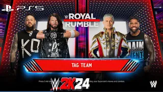 WWE 2K24- Aj Styles, KO vs Cody Rhodes,Jey USOS | Tag TEAM MATCH| WWE 2K24 GAMEPLAY