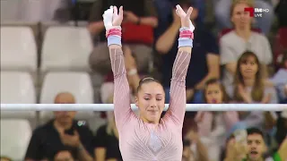 French Algerian Kaylia Nemour gets GOLD 🥇 - HUGE 15,366 - Uneven Bars Final - Doha World Cup 2024