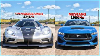 FH5 DRAG RACE! KOENIGSEGG ONE:1 Vs FORD MUSTANG GT