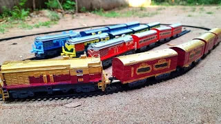 4 different Centy toys Indian Passenger trains | High speed Toy trains chase | Miniature Autoworld