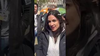 US Rep Alexandria Ocasio-Cortez engages with pro-Palestine students at Columbia University