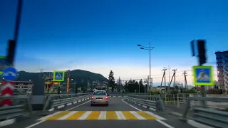Дорога в Абхазию, Сочи, российско-абхазская граница, август 2017