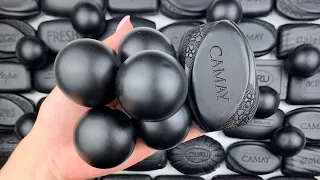 COLORFUL OF BLACK★GUESS THE COLOR★Clay cracking★Soap boxes with foam★Soap cubes ★ ASMR video